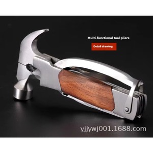 Couteau de poche multifonction en acier inoxydable avec manche en bois, vente en gros d'usine, personnalisation OEM, lame de scie, clé à molette, qualité DIY - Product Image 3