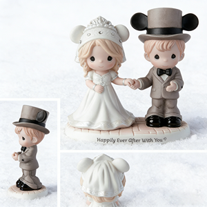 Mini Size Precious Moments Happily <strong>Ever</strong> After Wedding Couple Figurine - Product Image 1