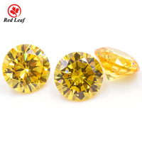Pierre en vrac Redleaf 5A, zircone cubique jaune taille ronde, pierre synthétique CZ, vente en gros pour la fabrication de bijoux