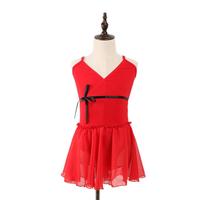 Costume de danse de ballet pour enfants, jupe de danse pour filles, jupe à franges pour concours artistique, robe rouge, costume de spectacle