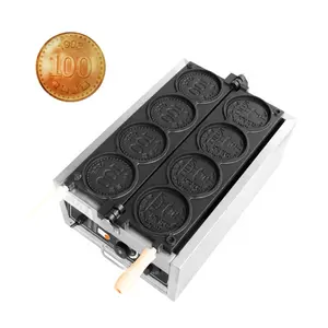 2023专业奶酪金币圆华夫饼机4支110毫米直径硬币零食机商用