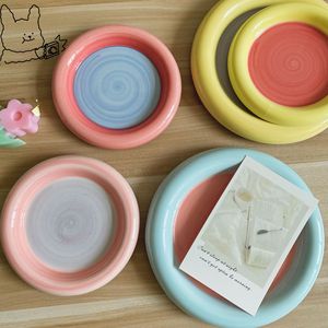 Assiette Ronde en Céramique à Bord Épais, Assiette Créative pour Steak, Vaisselle Nordique, Assiette en Céramique pour Plat Principal, Ustensiles de Cuisine - Product Image 6