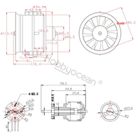 Hobbyocean 90mm EDF avion 12 pales ventilateur canalisé 6S 1450KV ou 8S 1100KV moteur pour RC Jet avion modèle pièces de rechange