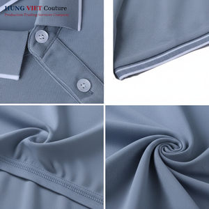 Wholesale Plus Size Men's 100% Polyester Knitted for Polo Shirts Solid Pattern Breathable and Stain-Resistant Blank Design - Product Image 1