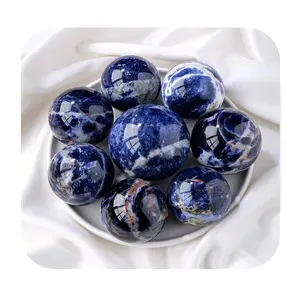 Wholesale 4-6cm Crystal sphere High quality natural crystal healing stone blue veins stone ball for fengshui decoration