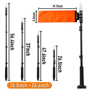Lumières de kayak à longueur réglable avec kit de poteau de drapeau orange Top White LED Light Boat Navigation Lights for Kayak Fishing Paddling - Product Image 3