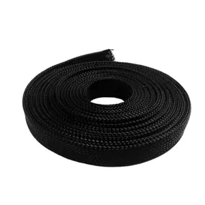 Strong abrasion resistance PET nylon braided retractable braided cable sleeves for Wire Harness Insulation