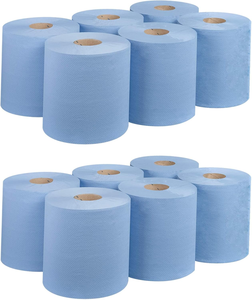 Rollo de Toalla de <span class=keywords><strong>Papel</strong></span> Desechable Jumbo Azul de 2 Capas, 18 Gsm, <span class=keywords><strong>Precio</strong></span> de Fábrica 2026, Venta Caliente, Hecho con Pulpa de Madera Virgen y Pulpa Sanitaria Reciclada - Product Image 2