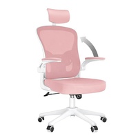 Vente chaude inde moderne multi-fonction rose tissu tissu blanc cadre ergonomie exécutif pleine maille renouvelable 360 chaises pivotantes