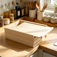 Boîte à souvenirs en bois naturel non fini personnalisée avec grande couvercle coulissant, boîte cadeau DIY, idéale pour les anniversaires et le rangement quotidien