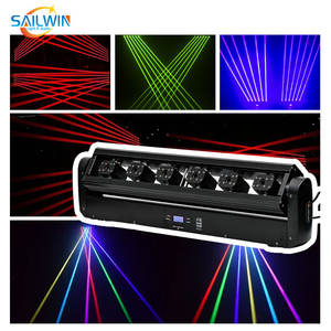 Contrôle sonore professionnel Dj lumière Laser 6 <span class=keywords><strong>yeux</strong></span> 2R2G2B faisceau tête mobile barre Disco effet Laser montre éclairage de scène - Product Image 4