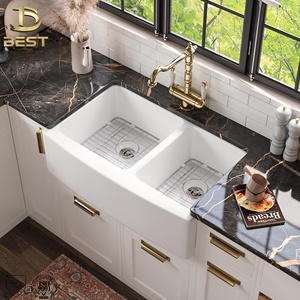 ซิงค์ล้างจานเซรามิกสำหรับห้องครัวโรงนาระดับไฮเอนด์สีขาวทันสมัย - Product Image 4