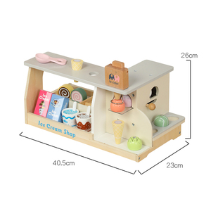 Haak En Lus Ijs Eten Spelen Houten Educatief Speelgoed Kinderen Houten Ijswinkel Kinderen Rollenspel Speelgoed - Product Image 5