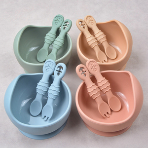 Bol à ventouse en silicone écologique personnalisé pour bébé avec cuillère Produit de salle à manger pour enfants de qualité alimentaire pour l'alimentation de bébé - Product Image 6