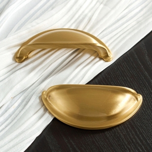 Vintage Solid <strong>Brass</strong> Shell Handles for French American Style Cabinets Wardrobes Pure <strong>Brass</strong> Retro <strong>Drawer</strong> <strong>Pulls</strong> - Product Image 4