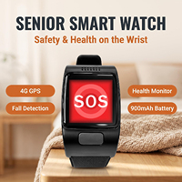 Smartwatch GPS per Anziani con Posizionamento, Scheda SIM VL12S, IP67, Batteria 900mAh, Pulsante SOS, Allarme, Chiamata Bidirezionale, Monitoraggio Frequenza Cardiaca