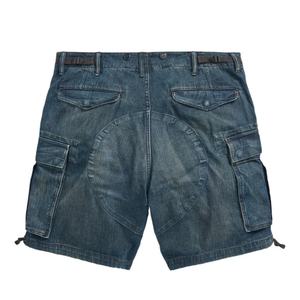 Fabricant de shorts en jean personnalisés, style streetwear décontracté, délavage vintage avec sangles à la taille, shorts cargo en jean, shorts personnalisés pour hommes - Product Image 2