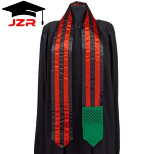 Bufanda de Graduación Unisex 100% Satén con Estampado Digital para Estudiantes de Estudios en el Extranjero con Elementos de Bandera Nacional - Product Image 3