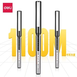 Bolígrafo Roller Deli S657 de 0.5 mm con Tubo de Agujas, para Oficina y Escuela, Tinta Negra, Azul y Roja, Cuerpo de Plástico con Tapas de Cierre - Product Image 2