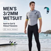 Combinaison de plongée à fermeture éclair sur la poitrine de 3 mm, manches courtes et pantalon long pour homme, combinaison de surf super élastique