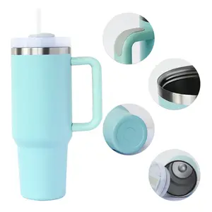 Custom 40 Oz Adventure Quencher Stainless Steel Double Wall Vacuum Metal Cup Travel Coffee Mug 40oz Tumbler With Handle