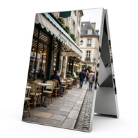 Panneau publicitaire de luxe en acier inoxydable miroir or rose en forme de A pour boutique de bijoux, salon, trottoir