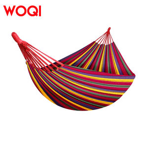 WOQI Hamaca <span class=keywords><strong>de</strong></span> lona <span class=keywords><strong>de</strong></span> algodón ligera portátil para acampar al aire libre Senderismo Viajar Jardín familiar Uso en la <span class=keywords><strong>playa</strong></span> - Product Image 1