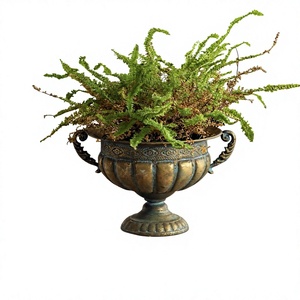 Traditional Bronze Urn Planter With Handles Tabletop Vase Decorative Metal Flower Pot for Wedding,Table decor,Living & Entryway - Product Image 1