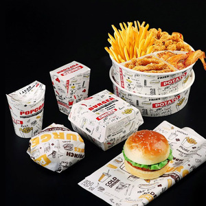 Một Bộ Hộp Đóng Gói Hamburger Túi Lấy Ra Thịt Gà Bỏng Ngô Hamburger Hộp Đóng Gói Thức Ăn Nhanh - Product Image 4