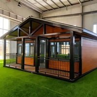 Villa Moderne Préfabriquée à Montage Rapide, Extensible, en Conteneurs 40 et 20 pieds, 5 Chambres, Cuisine Écologique, Bureau Mobile, En Promotion
