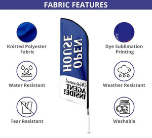 Bandera Publicitaria Personalizada de Doble Cara <span class=keywords><strong>para</strong></span> Exteriores con Mástil, Bandera de Playa con Diseño de Lágrima, Banderas Promocionales - Product Image 5