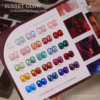 Vernis Gel Effet Œil de Chat Scintillant 24 Couleurs Sunset Glow 15ml UV LED Soak Off OEM ODM Marque Privée
