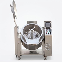 Petite machine de cuisson manuelle inclinable 100L 200L, marmite à double enveloppe à chaîne pour petit atelier de snacks