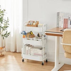 Modern Multi-Layer Metal <b>Storage</b> <b>Rack</b> <b>for</b> <b>Kitchen</b> Household Floor-standing Mobile Snack <b>Rack</b> <b>for</b> Living Room Bathroom - Product Image 4