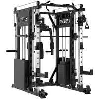 Machine Smith multifonctionnelle combinée professionnelle pour salle de sport, avec support pour barres et rack à squats, équipement de fitness