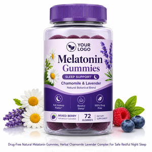 Gomitas de Melatonina para Dormir, Fórmula Personalizada, a Granel, Certificadas por GMPC e ISO, Libres de Drogas, a Base de Hierbas, de Manzanilla y Lavanda, para Relajación Nocturna - Product Image 1