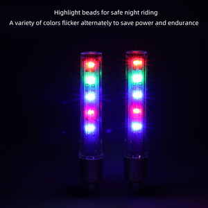 Lumières LED colorées pour valves de pneu de vélo, lampes de sécurité pour roues de vélo - Product Image 3