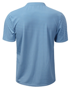 Nuevas Camisetas de Golf a Rayas Henley para <span class=keywords><strong>Hombre</strong></span>, Camisetas de Manga Corta que Absorben la Humedad y se Secan Rápidamente, Transpirables, de Nailon/Spandex, OEM - Product Image 3