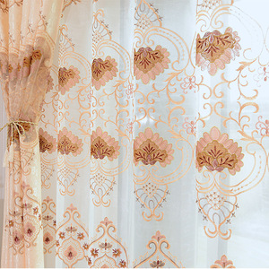 <span class=keywords><strong>Pas</strong></span> <span class=keywords><strong>cher</strong></span> en gros luxe motifs de broderie florale pure tulle fenêtre porte rideau ensemble salon chambre - Product Image 5