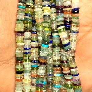 Mix pierre bouton forme plaine pierres précieuses en vrac perles polies fabrication de bijoux collier prix de gros par gramme - Product Image 3