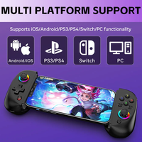 Manette de jeu mobile D8 RGB, contrôleur extensible, turbo, gyroscope 6 axes, vibration, sans fil BT, ergonomique, poignée sans fil pour tablette