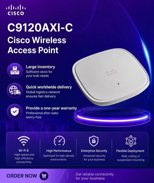 Cisco Catalyst C9120AXI-C Wi-Fi 6 Indoor Wireless Access Point