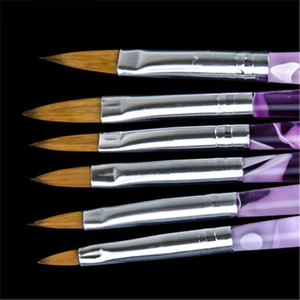 <span class=keywords><strong>NABR</strong></span>-102 Kolinsky cheveux plat acrylique Nail Art brosse 20% à 100% taille 12 manche rose pour usage décoratif - Product Image 3