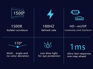 Venta caliente 27 pulgadas 2560*1440 120 Hz Curved Gaming <span class=keywords><strong>Mnitor</strong></span> para PC Quad-HD Display - Product Image 4