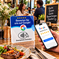 Plaque NFC intelligente pour avis Google en Allemagne – Évaluateur sans contact pour restaurants et hôtels