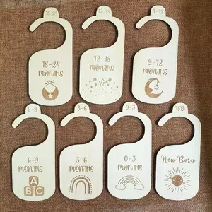 Leeftijd Baby Kleding Verdelers Houten Baby Hanger Maat Markers