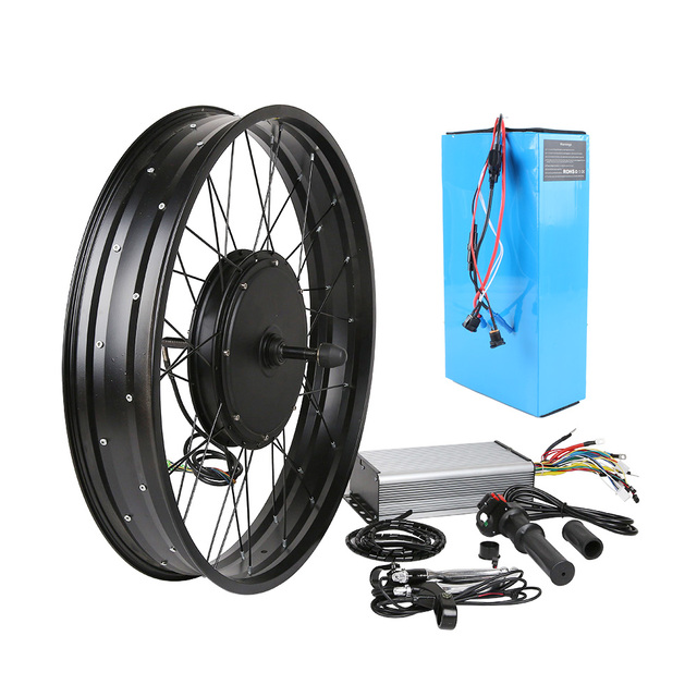 Sailimotor 72v 3000W 5000W High Speed Fat Tire Rear Brushless Hub Motor Electric Bicycle Conversion Kit Lithium Battery
