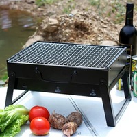 Barbecue portable pliable au charbon de bois avec dispositif de sécurité anti-flamme, construction métallique durable pour le camping en plein air, les pique-niques et l'utilisation en arrière-cour
