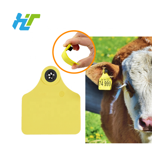 New UHF E-006 RFID Electronic Ear Tag for Livestock Animals Tamperproof TPU Ear Tag for Cattle