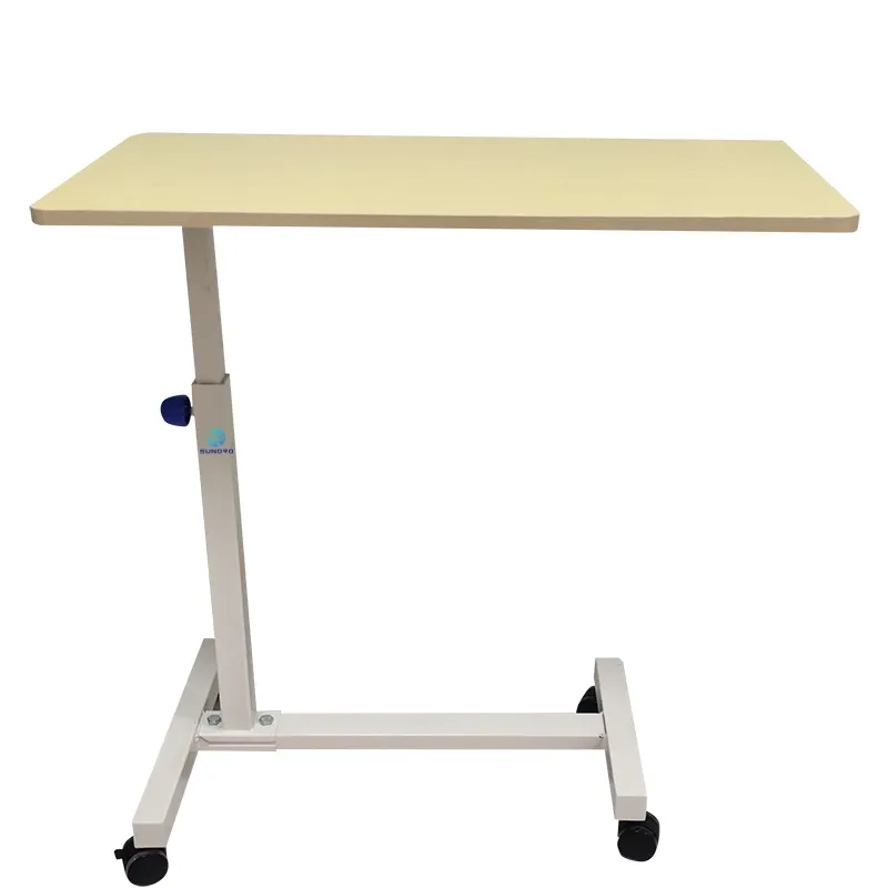 MT05 medical hospital furniture movable mobile table height adjustable table hospital bed dinner table with wheels